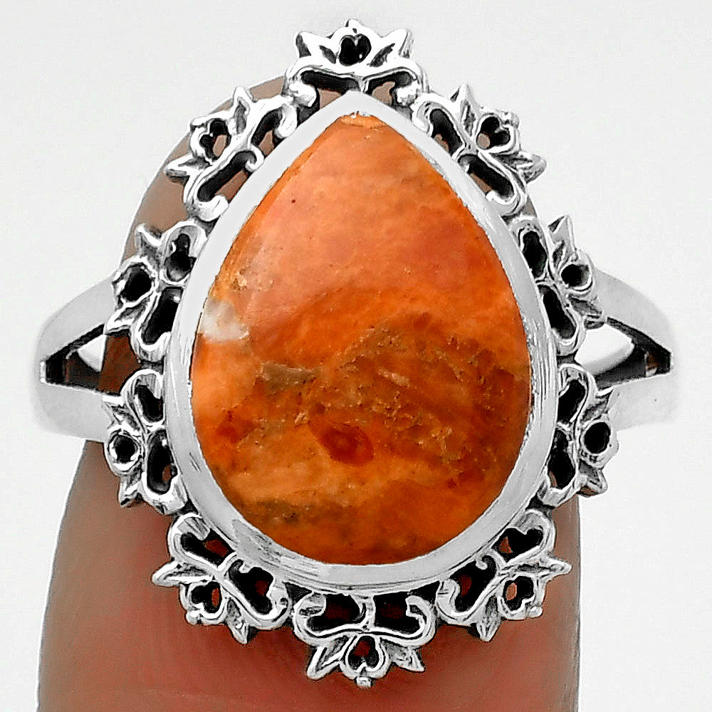 Artisan - Natural Red Sponge Coral Ring size-7.5 R-1114 SDR172939